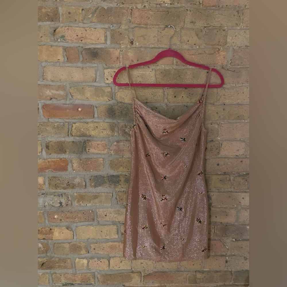TOP SHOP Sparkle Pink Mini Dress